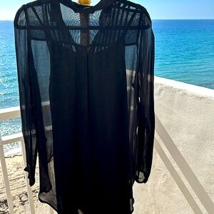 ZARA SHEER BLACK 2 piece long sleeve top.